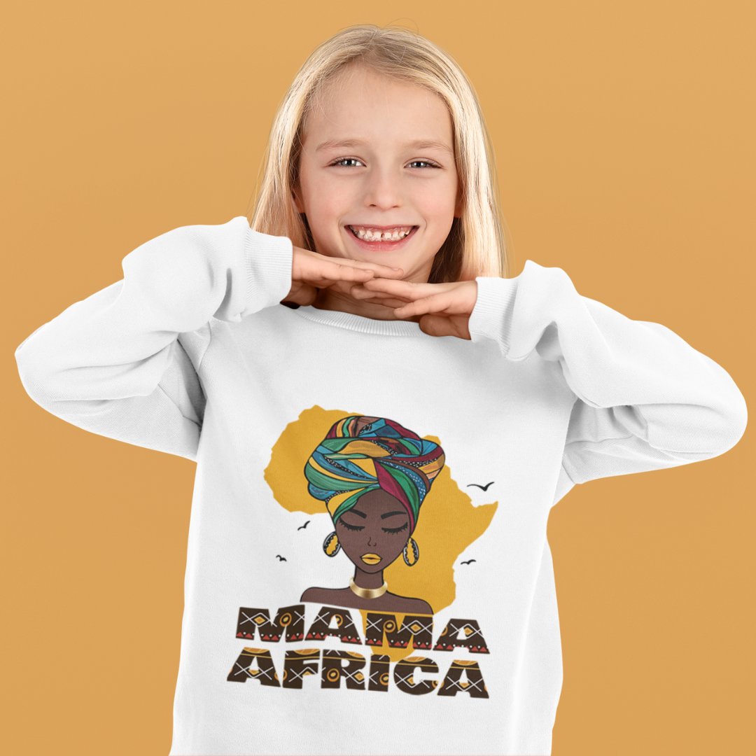 Mama Africa Map & Face Funny Top Crewneck Sweatshirt